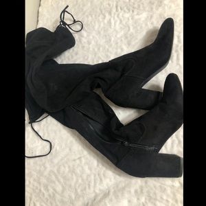 Over the knee suede boots